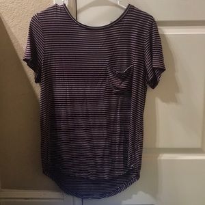 AE Soft and Sexy Red and White Striped Tee